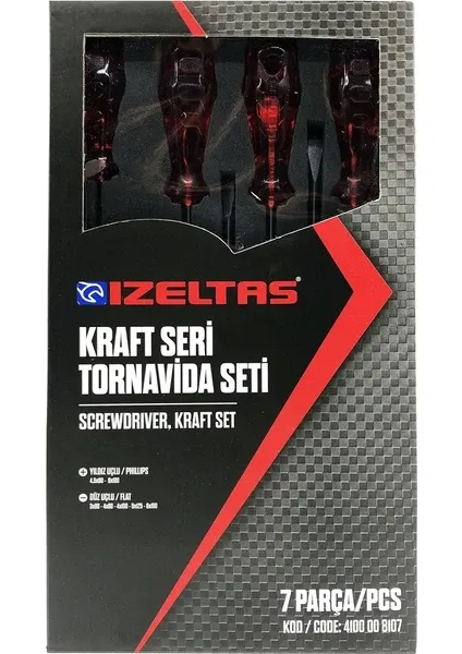 İZELTAŞ KRAFT SERİ TORNAVİDA TAKIMI 7 PARÇA